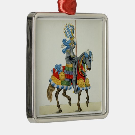 Ein Ritter auf seiner Weise zu einem Turnier, Silbernes Ornament (Rechts)