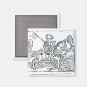 Ein Ritter aus Caxtons 'Spiel des Schachs' Magnet (Vorderseite/Rückseite)
