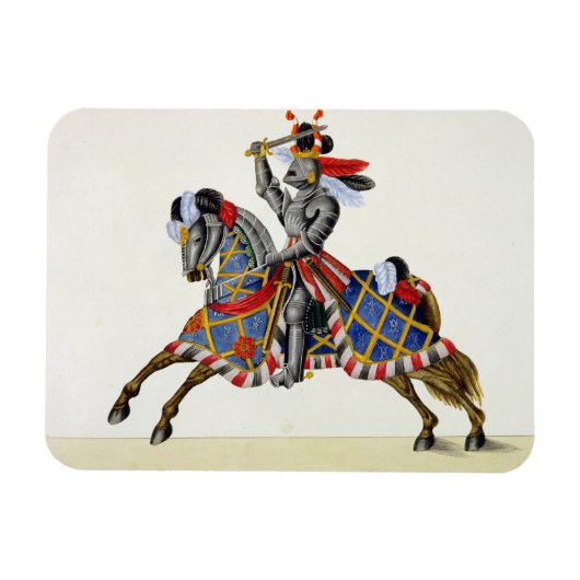 Ein Ritter bei einem Turnier, Teller von "A Histor Magnet (Horizontal)