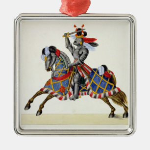 Ein Ritter bei einem Turnier, Teller von 'A Histor Ornament Aus Metall