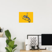 Ein Ritter, der auf einem Chamäleon reitet Poster (Heimbüro)