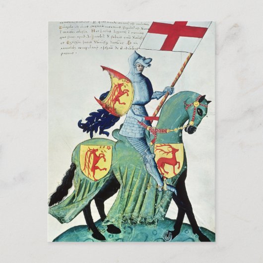 Ein Ritter, der die Arme von Verona trägt Postkarte (Vorderseite)