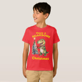 Ein Roarsome Weihnachten, ein lustiges Dinasaur Ts T-Shirt (Vorne ganz)