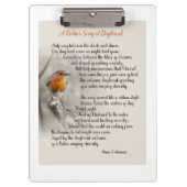 Ein Robin's Song am Daybreak - Gedicht von N. Wate Klemmbrett (Vorderseite)