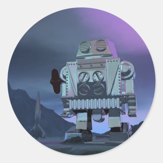 Ein Robot Moon Walker Sticker (Vorderseite)