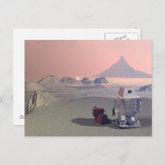 Ein Roboter und sein Hund 2 Postkarte (Vorne/Hinten)