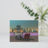 Ein Roboter und seine Hundepostkarte Postkarte (Stehend Vorderseite)