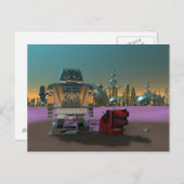 Ein Roboter und seine Hundepostkarte Postkarte (Vorne/Hinten)