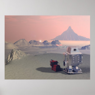 Ein Roboter und seiner Druck des Hund2 Poster