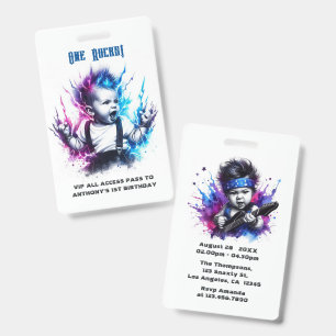 Ein Rock! Rock Star VIP Pass 1. Geburtstag Ausweis