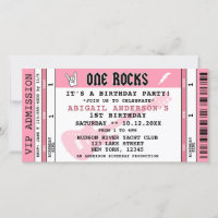 EIN ROCKKONZERT-TICKET ZUM 1. GEBURTSTAG EINLADUNG