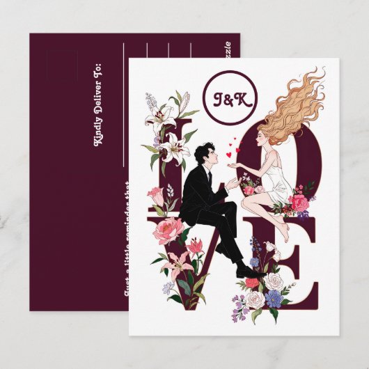 Ein romantischer personalisierter Valentinstag Postkarte (Vorne/Hinten)