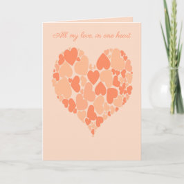 Ein romantisches Design mit Herz aus Pastellpfirsi Karte