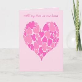 Ein romantisches Design mit Herz aus Pastellrosa Karte