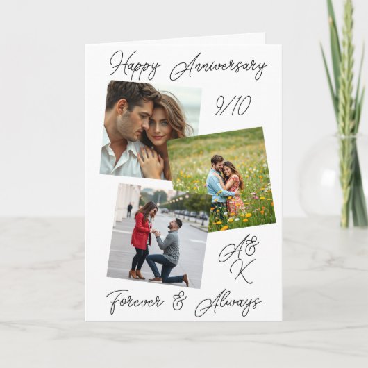 Ein romantisches Fotomodell zum Hochzeitstag Karte (Vorderseite)