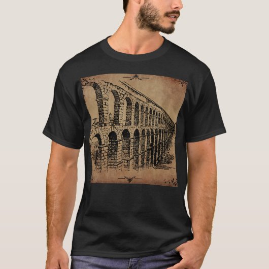 Ein römisches Amphitheater mit Vintager Kaffeemasc T-Shirt (Vorderseite)