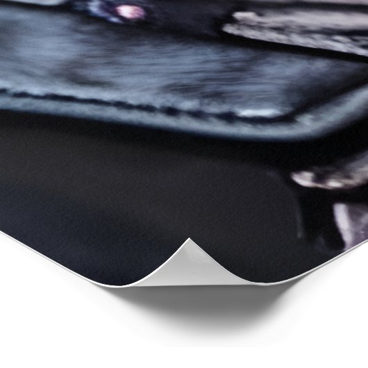 Ein rosa Alien Orc in der Stadt | AI Art Poster (Ecke)