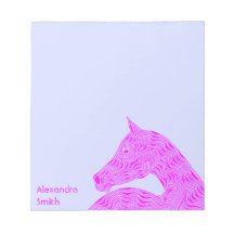 Ein rosa arabischer Pferdekopf Personalisiert-blau