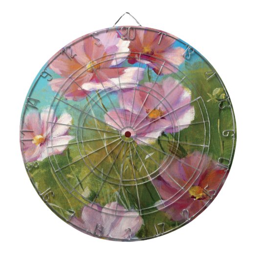 Ein rosa Blumengarten Dartscheibe (vorne)