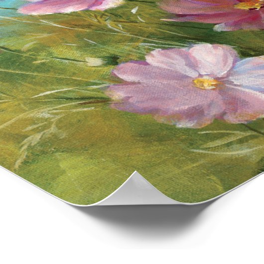 Ein rosa Blumengarten Poster (Ecke)