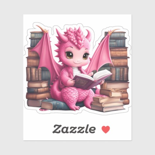 Ein rosa Drachenlesegerät Aufkleber (Blatt)