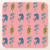 Ein rosa Dschungel-Untersetzer Rechteckiger Pappuntersetzer (Vorderseite)