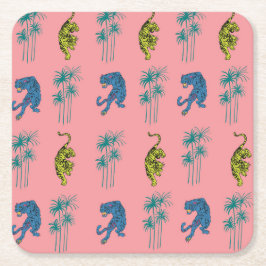 Ein rosa Dschungel-Untersetzer Rechteckiger Pappuntersetzer