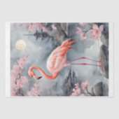 Ein rosa Flamingo in einem japanischen See Seidenpapier (Vorderseite)