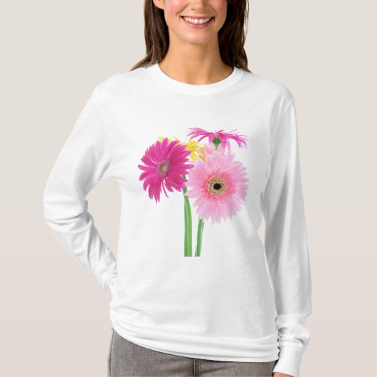 Ein rosa Gerbera Daisy T-Shirt (Vorderseite)