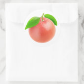 Ein rosa Grapefruit Runder Aufkleber (Tasche)