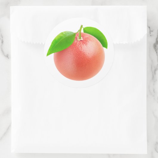 Ein rosa Grapefruit Runder Aufkleber (Tasche)