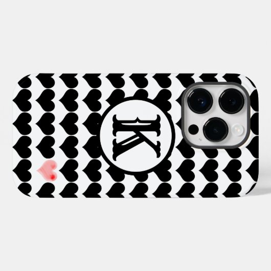 Ein rosa Herz (initial) Case-Mate iPhone Hülle (Rückseite (Horizontal))