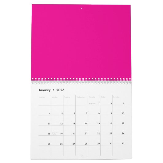 ein rosa Hintergrund mit Kalender (Jan 2026)
