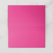 ein rosa Hintergrund mit schwarz Platzkarte (Außenseite Aufgefaltet)