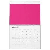 ein rosa Hintergrund mit schwarzem Rand Kalender (Mär 2027)