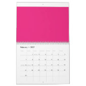 ein rosa Hintergrund mit schwarzem Rand Kalender (Feb 2027)