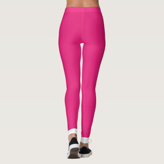ein rosa Hintergrund mit schwarzem Rand Leggings (Rückseite)
