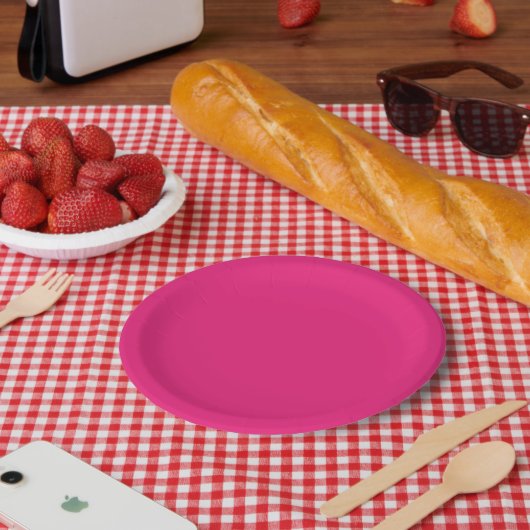 ein rosa Hintergrund mit schwarzem Rand Pappteller (Picknick)
