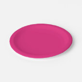ein rosa Hintergrund mit schwarzem Rand Pappteller (Schrägansicht)