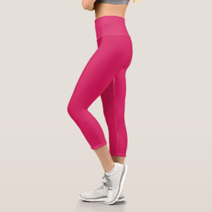 ein rosa Hintergrund mit weißem Rand Capri Leggings