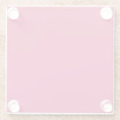 ein rosa Hintergrund mit weißem Rand Glasuntersetzer (Rückseite)