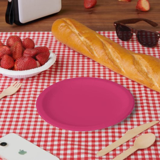 ein rosa Hintergrund mit weißem Rand Pappteller (Picknick)