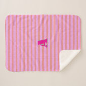 Ein rosa Monogramm Streifen Sherpadecke (Vorderseite (Horizontal))