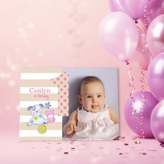 Ein rosa Niedliches Foto zum Geburtstag drehen Einladung