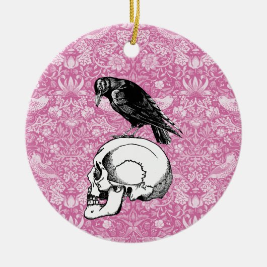 Ein rosa oder schwarz rosa oder rosa und schäumige keramik ornament (Vorne)