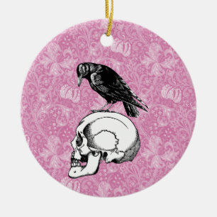 Ein rosa oder schwarz rosa oder rosa und schäumige keramik ornament