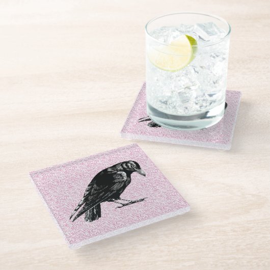 Ein rosa oder schwarz rosa rotes oder rotes Hallow Glasuntersetzer (Schrägansicht)