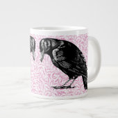 Ein rosa oder schwarz rosa rotes oder rotes Hallow Jumbo-Tasse (Vorderseite Rechts)