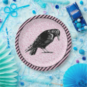 Ein rosa oder schwarz rosa rotes oder rotes Hallow Pappteller (Party)