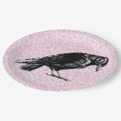 Ein rosa oder schwarz rosa rotes oder rotes Hallow Pappteller (Schrägansicht)